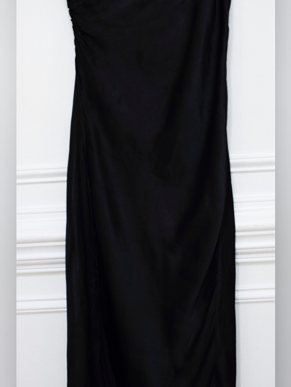 NWT Anthropologie Bl-nk Egyness Black One Shoulder Slip Dress Midi Size 12 90s - Picture 10 of 13